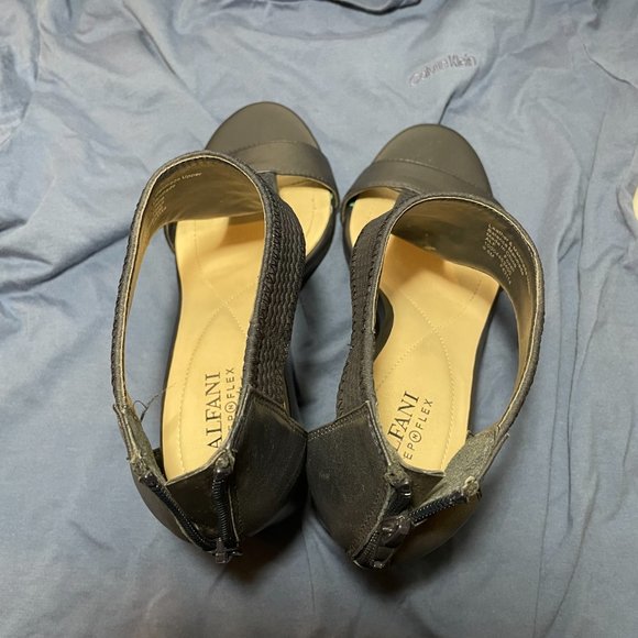 Alfani Womens Step N Flex Foxxii Sandal Block Heel Shoes Blue Leather Size 9.5 - Picture 7 of 11